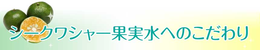 シークワシャー果実水へのこだわり